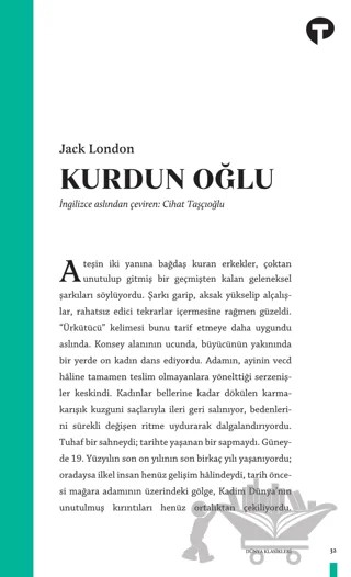 Kurdun Oğlu – Jack London – Turkuvaz Kitap kitap kapağı
