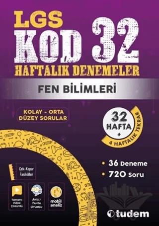 8. Sınıf Fen Bilimleri Kod 32 Haftalık Denemeleri – Kolektif – Tudem Yayınları - Bayilik kitap kapağı