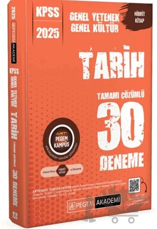 2025 KPSS Genel Yetenek Genel Kültür Tarih Tamamı Çözümlü 30 Deneme – Kolektif – Pegem Akademi Yayıncılık kitap kapağı