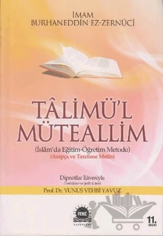 Talimü’l Müteallim – İmam Burhaneddin Ez-Zernuci – Sahhaflar Kitap Sarayı kitap kapağı