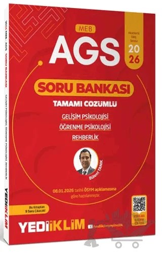 2026 MEB AGS Gelişim Psikolojisi Öğrenme Psikolojisi ve Rehberlik Tamamı Çözümlü Soru Bankası – Bülent Tanık – Yediiklim Yayınları kitap kapağı