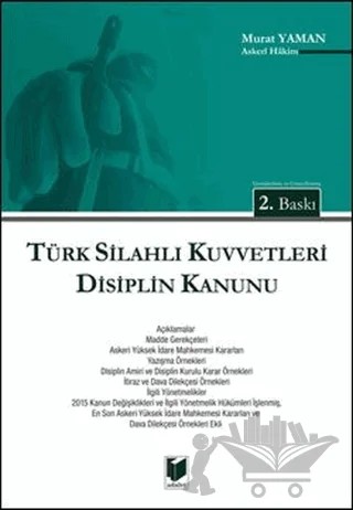 Türk Silahlı Kuvvetleri Disiplin Kanunu – Murat Yaman – Adalet Yayınevi kitap kapağı