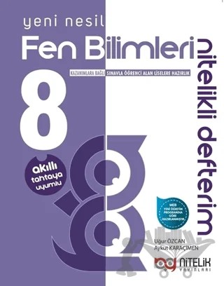 8. Sınıf Fen Bilimleri Nitelikli Defterim – Uğur Özcan, Aykut Karaçimen – Nitelik Yayınları - Bayilik kitap kapağı
