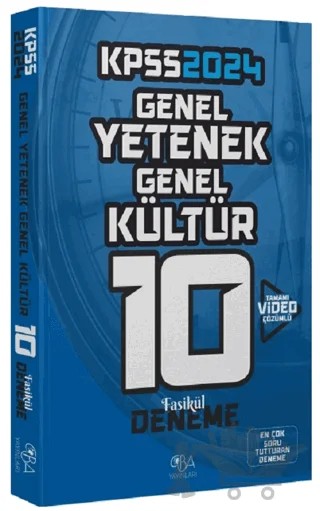 2024 KPSS Genel Yetenek Genel Kültür 10 Deneme Video Çözümlü – Kolektif – CBA Akademi kitap kapağı