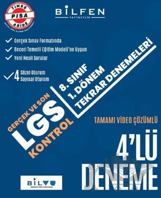 LGS 8. Sınıf 1. Dönem 4'lü Tekrar Denemeleri – Kolektif – Bilfen Yayıncılık kitap kapağı