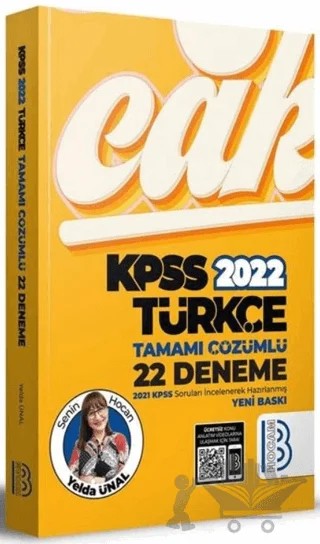 KPSS Türkçe Tamamı Çözümlü 22 Deneme – Yelda Ünal – Benim Hocam Yayınları kitap kapağı