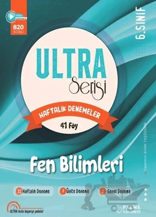 6. Sınıf Ultra Serisi Fen Bilimleri Haftalık Denemeler 41 Föy – Yasemin Ayan Taşdemir – Palme Yayınları kitap kapağı