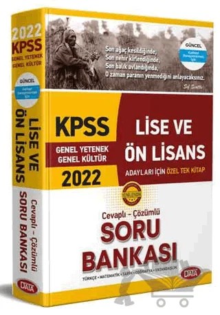 KPSS Lise ve Ön Lisans Cevaplı - Çözümlü Soru Bankası 2022 – Kolektif – Data Yayınları kitap kapağı
