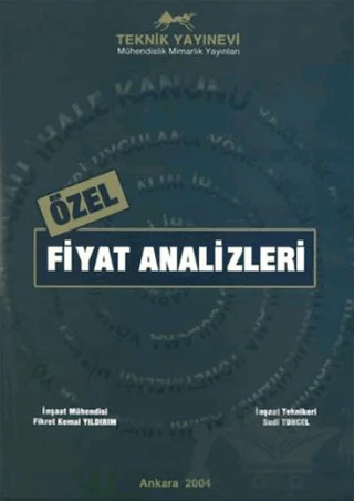 Özel Fiyat Analizleri – Fikret Kemal Yıldırım, Sudi Tuncel – Teknik Yayınevi kitap kapağı