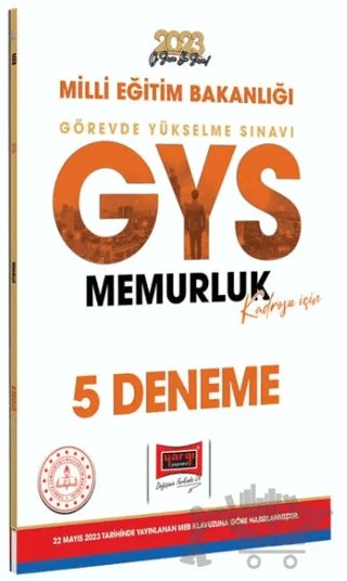 Yargı Yayınları 2023 Milli Eğitim Bakanlığı GYS Memurluk Kadrosu İçin 5 Deneme – Kolektif – Yargı Yayınevi kitap kapağı