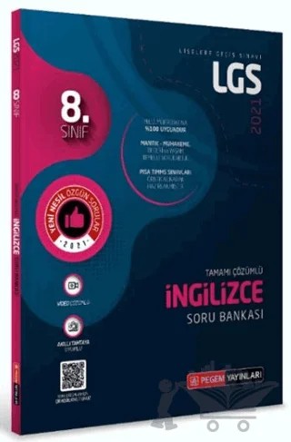 8. Sınıf LGS İngilizce Tamamı Çözümlü Soru Bankası 2021 – Kolektif – Pegem Akademi Yayıncılık kitap kapağı