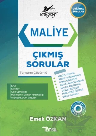 İmtiyaz Maliye Çıkmış Sorular – Emek Özkan – Temsil Kitap kitap kapağı
