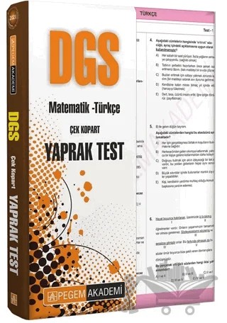 2021 DGS Matematik - Türkçe Çek Kopart Yaprak Test – Kolektif – Pegem Akademi Yayıncılık kitap kapağı
