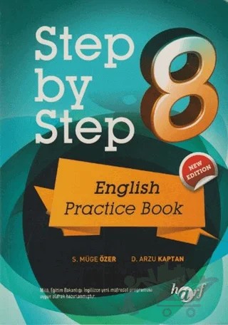 Step by Step 8: English Practice Book – D. Arzu Kaptan, S. Müge Akgün – Harf Eğitim Yayıncılık kitap kapağı