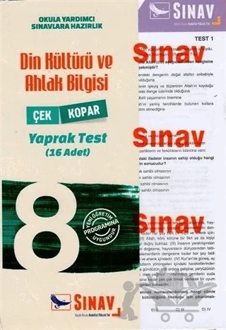 8. Sınıf Din Kültürü ve Ahlak Bilgisi Yaprak Test (16 Adet) – Kolektif – Sınav Yayınları kitap kapağı