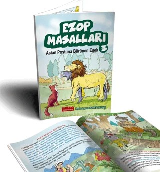 Ezop Masalları 3 / Aslan Postuna Bürünen Eşek – Ezop – Bordo Ressam kitap kapağı