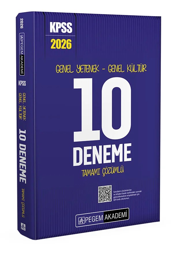 2026 KPSS Genel Yetenek Genel Kültür Tamamı Çözümlü 10 Deneme – Pegem Akademi Yayıncılık kitap kapağı