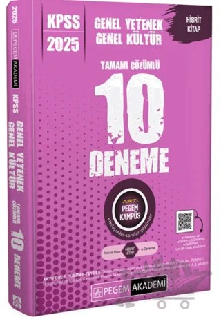 2025 KPSS Genel Yetenek Genel Kültür Tamamı Çözümlü 10 Deneme – Kollektif – Pegem Akademi Yayıncılık kitap kapağı