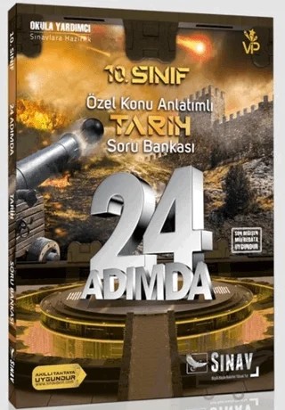 24 Adımda 10. Sınıf Özel Konu Anlatımlı Tarih Soru Bankası – Kolektif – Sınav Yayınları kitap kapağı