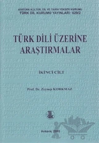 Türk Dili Üzerine Araştırlamar (2 Cilt Takım) – Zeynep Korkmaz – Türk Dil Kurumu Yayınları kitap kapağı
