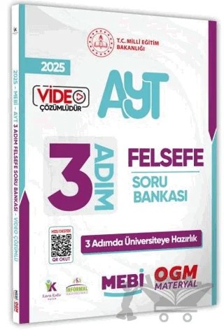 2025 AYT MEBİ-OGM 3 ADIM Felsefe Soru Bankası Video Çözümlü – Kolektif – Karakutu Yayın kitap kapağı