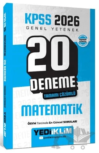 2026 KPSS Genel Yetenek Matematik Tamamı Çözümlü 20 Deneme – Kolektif – Yediiklim Yayınları kitap kapağı