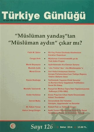 Türkiye Günlüğü Dergisi Sayı: 126 Bahar 2016 – Cedit Neşriyat kitap kapağı