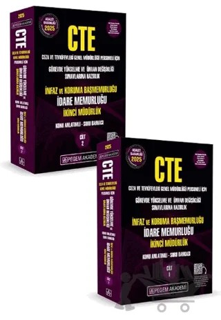 2025 GYS CTE Adalet Bakanlığı Ceza ve Tevkifevleri Genel Müdürlüğü Görevde Yükselme ve Ünvan Değişikliği Sınavlarına Hazırlık Konu Anlatımlı Soru Bankası İdare Memurluğu (2 Cilt) – Kolektif – Pegem Akademi Yayıncılık kitap kapağı
