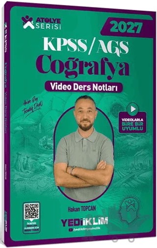 2027 KPSS AGS Atölye Serisi Genel Kültür Coğrafya Video Ders Notları – Hakan Topcan – Yediiklim Yayınları kitap kapağı