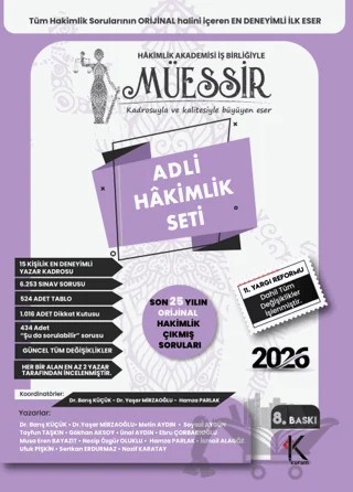 2026 Müessir Adli Hakimlik Çıkmış Soru Bankası Seti – Kolektif – Kuram Kitap kitap kapağı
