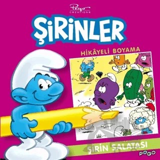 Şirin Salatası Hikayeli Boyama - Şirinler – Kolektif – Pogo Çocuk kitap kapağı