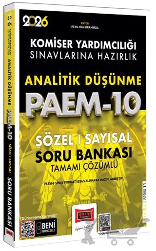 2026 PAEM Komiser Yardımcılığı Sınavlarına Hazırlık Analitik Düşünme Sözel-Sayısal Soru Bankası – İrfan Ziya İbrahimgil – Yargı Yayınevi kitap kapağı