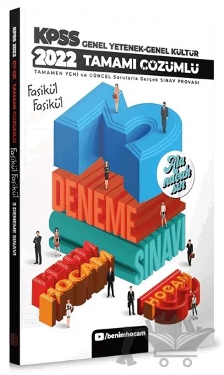KPSS Tamamı Çözümlü 3 Fasikül Deneme – Kolektif – Benim Hocam Yayınları kitap kapağı