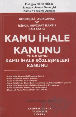 Kamu İhale Kanunu ve 4735 Sayılı Kamu İhale Sözleşmeleri Kanunu – Erdoğan Dedeoğlu – Kamusal Hukuk Yayıncılık kitap kapağı