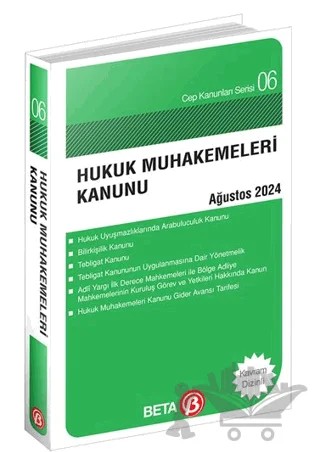 Hukuk Muhakemeleri Kanunu - Ağustos 2024 – Kolektif – Beta Yayınevi kitap kapağı