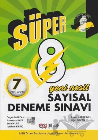 8. Sınıf LGS Yeni Nesil Süper Sayısal 7 Deneme – Ramazan Kaya, Özgür Tazecan, İbrahim Kılınç, Erdal Kurt, Aykut Karaçimen, Uğur Özcan – Nitelik Yayınları - Bayilik kitap kapağı