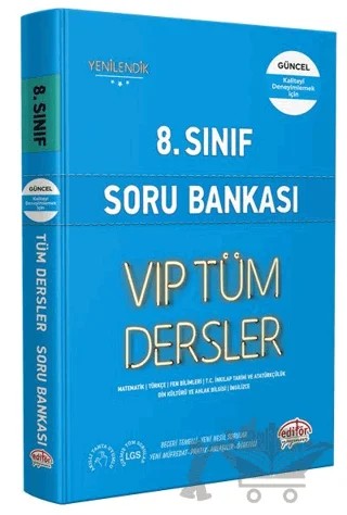 8. Sınıf VIP Tüm Dersler Soru Bankası Mavi Kitap – Kolektif – Editör Yayınevi kitap kapağı