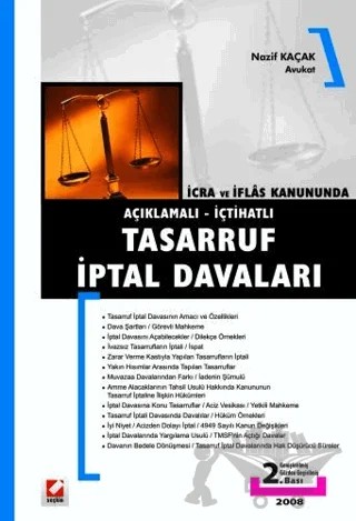 Tasarruf İptal Davaları – Nazif Kaçak – Seçkin Yayıncılık kitap kapağı