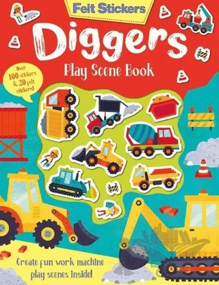 Felt Stickers - Diggers Play Scene Book – Kolektif – IMAGINE THAT kitap kapağı