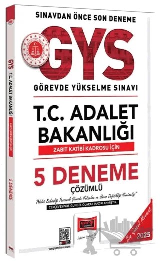 2025 GYS Adalet Bakanlığı Zabıt Katibi 5 Deneme – Kolektif – Yargı Yayınevi kitap kapağı