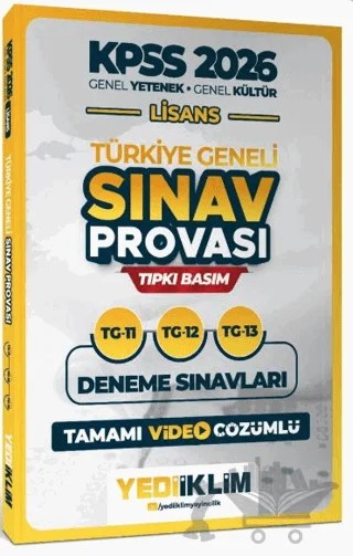 2026 KPSS Lisans GY-GK Türkiye Geneli Sınav Provası Tıpkı Basım 11-12-13 Deneme Sınavları Tamamı Video Çözümlü – Kolektif – Yediiklim Yayınları kitap kapağı