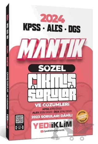2024 KPSS ALES DGS Sözel Mantık Tamamı Çözümlü Çıkmış Sorular – Kolektif – Yediiklim Yayınları kitap kapağı