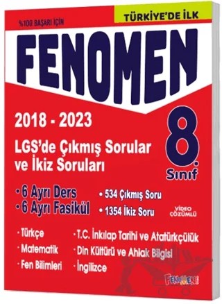 LGS 8. Sınıf Çıkmış Sorular ve İkiz Soruları Seti (2018-2023) (6 Kitap) – Kolektif – Fenomen Yayınları kitap kapağı