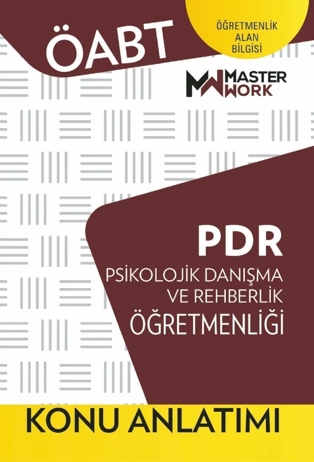 ÖABT - PDR - PSİKOLOJİK DANIŞMA VE REHBERLİK - KONU ANLATIMI – Komisyon – MasterWork kitap kapağı