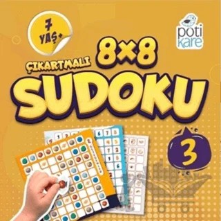 8x8 Çıkartmalı Sudoku 3 – Kolektif – Pötikare Yayıncılık kitap kapağı