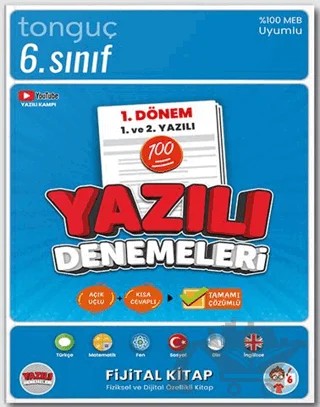 6. Sınıf Yazılı Denemeleri 1. Dönem 1 ve 2. Yazılı – Kolektif – Tonguç Akademi kitap kapağı