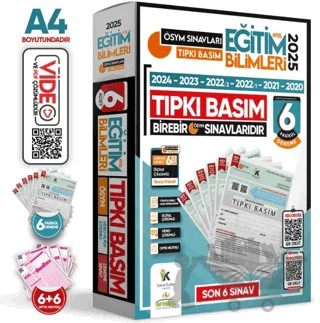 2025 EĞİTİM BİLİMLERİ ÖSYM Tıpkı Basım Türkiye Geneli Dijital Çözümlü 6LI PAKET DENEME – Kolektif – Karakutu Yayın kitap kapağı