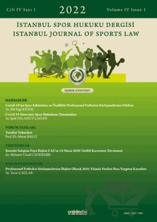 İstanbul Spor Hukuku Dergisi Cilt 4 Sayı: 1 – On İki Levha Yayınları kitap kapağı