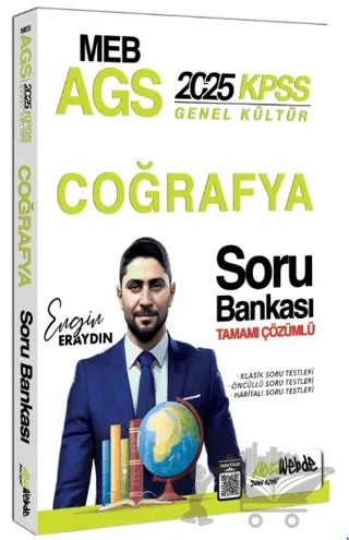 2025 MEB AGS KPSS Türkiye Coğrafyası Tamamı Çözümlü Soru Bankası – Engin Eraydın – HocaWebde Yayınları kitap kapağı