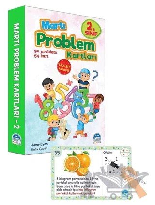 2. Sınıf Problem Kartları - Yaz Sil Kalemli – Refik Çapar – Martı Çocuk Yayınları kitap kapağı